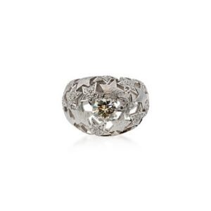 White Gold Star Shaped Diamond Ring