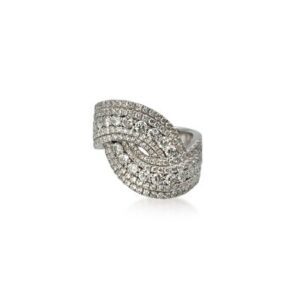 White Gold Crossover Diamond Ring