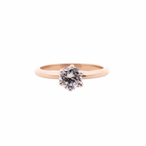 Two-Tone Six Claw Diamond Engagement Ring