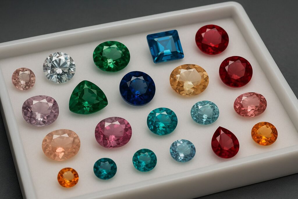 A variety of gemstones showing both common and rare specimens.”