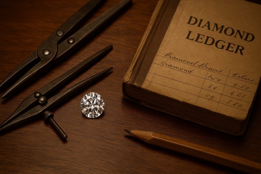Antique jeweller’s tools and a natural diamond symbolising Cape Town’s jewellery heritage.