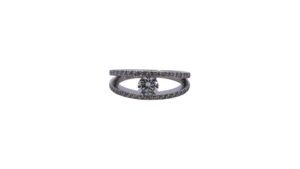 White Gold Modern Split Band Diamond Ring
