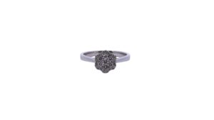 White Gold Diamond Flower Ring