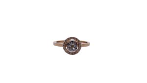 Yellow Gold Illusion Set Diamond Halo Ring