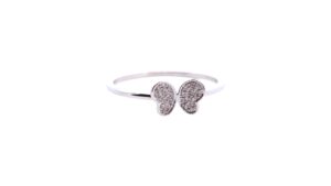 White Gold Butterfly Diamond Ring