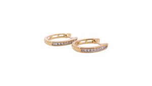 Yellow Gold Diamond Hoop Earrings