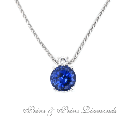 round tanzanite pendant